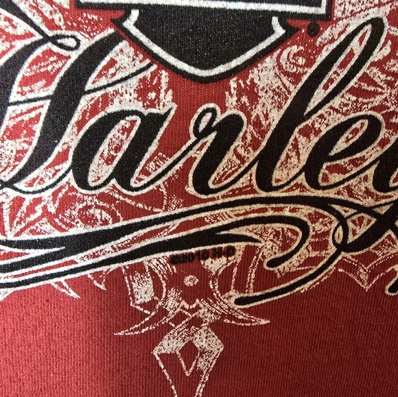 Harley Davidson 2010 Screw It Lets Ride Ogden Utah Red Long Sleeve Womens Large - Picture 3 of 9